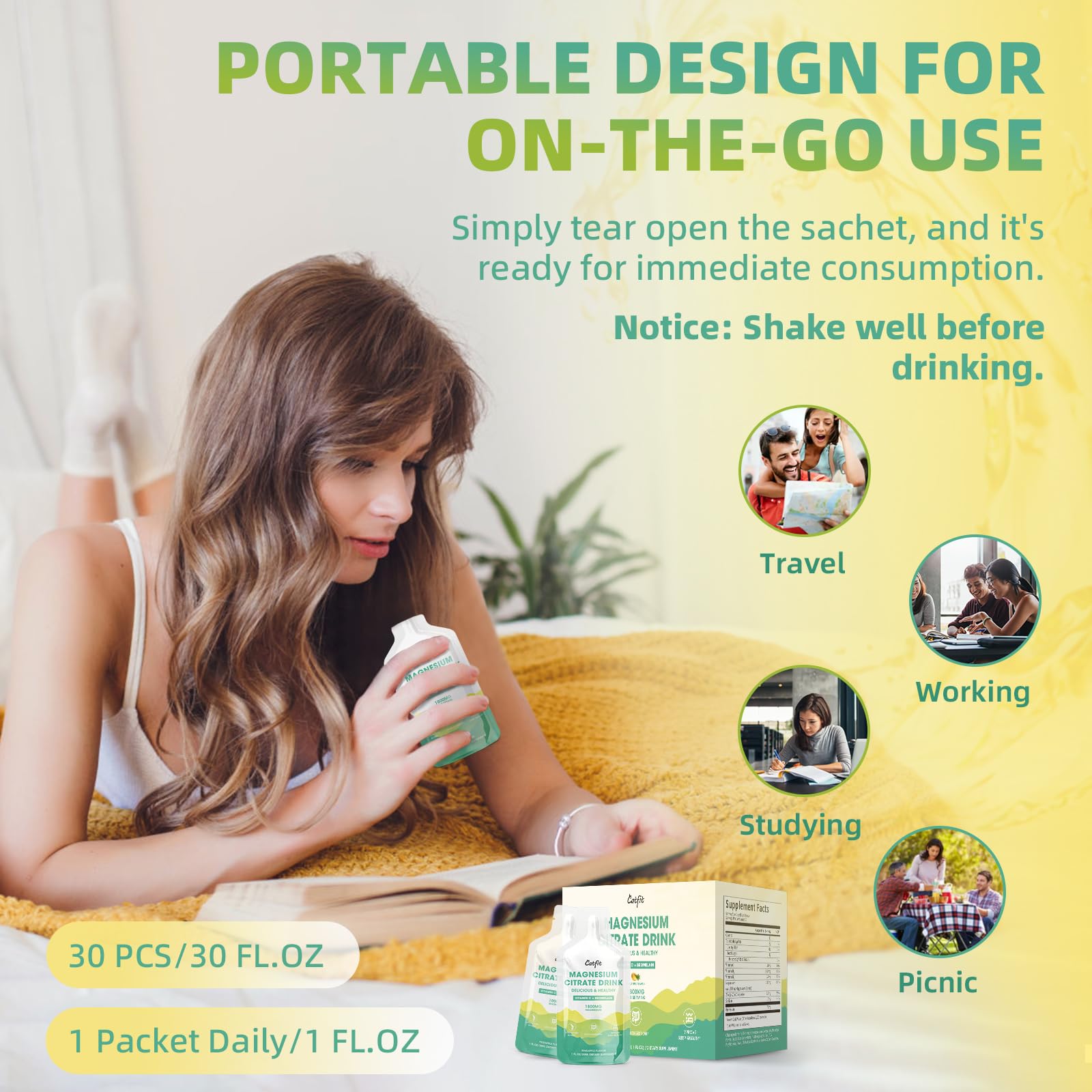 Catfit daily-dose one-ounce packet for simple on-the-go supplementation