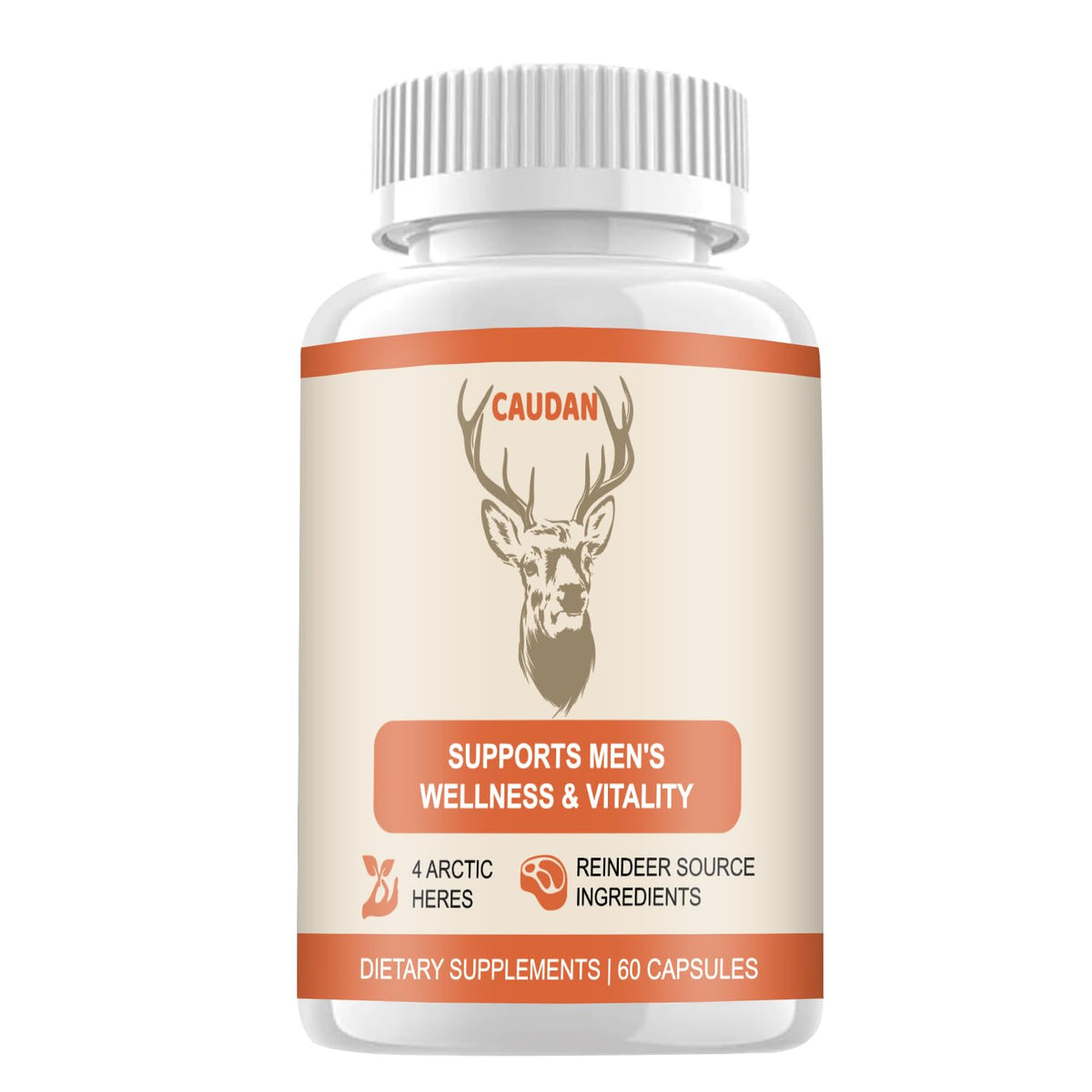 CAUDAN Arctic herb blend bottle front for daily vitality support.