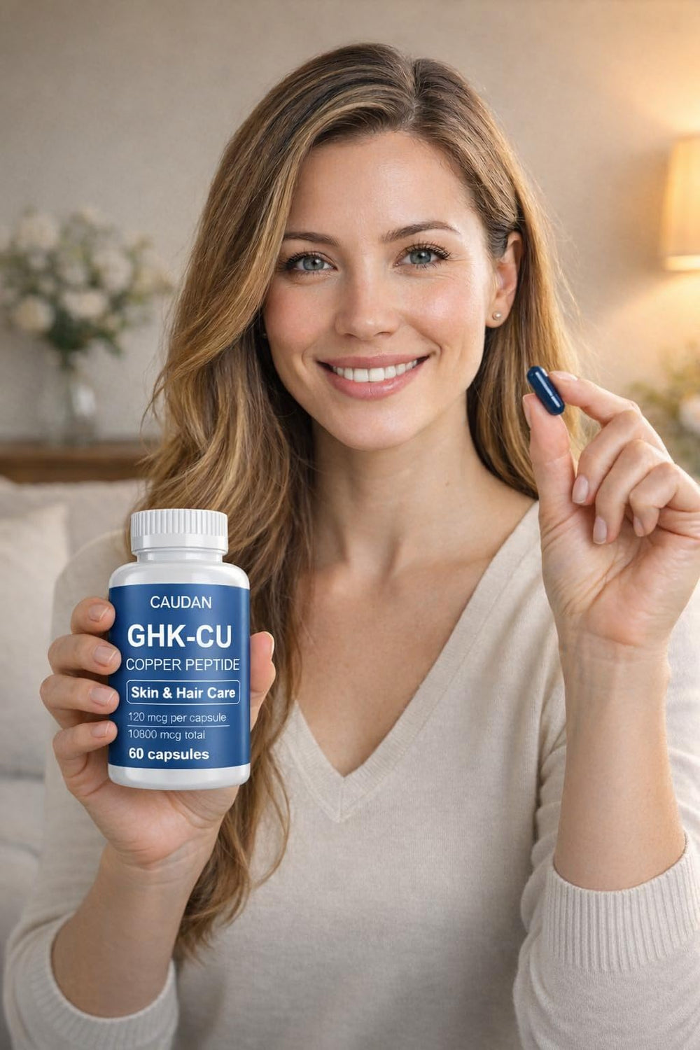 CAUDAN GHK-Cu vegan gluten-free ingredients indicate plant-based formulation.