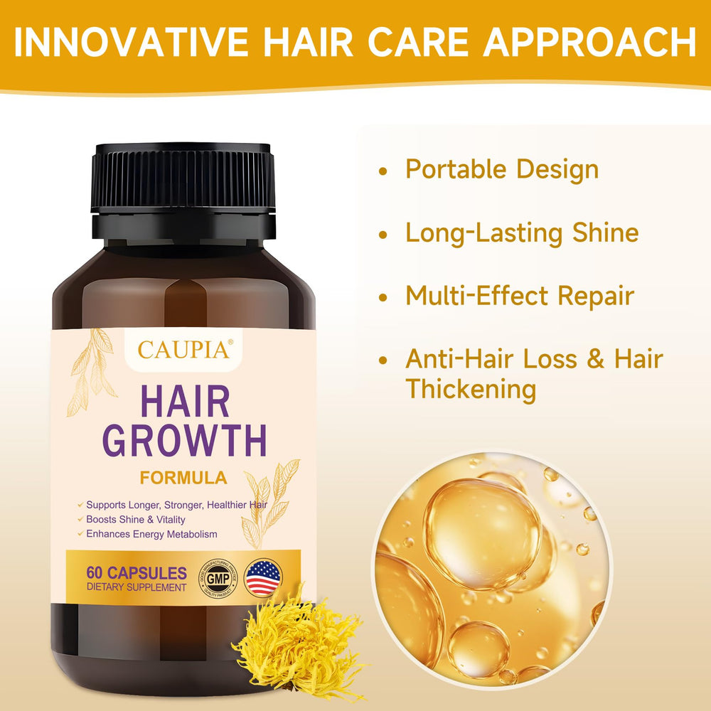CAUPIA Hair Energy daily dose demonstrates a 60-day supply.