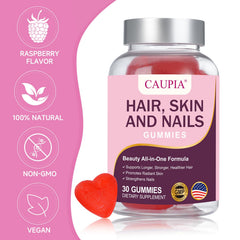 CAUPIA raspberry close-up highlights delicious flavor and nourishing ingredients.