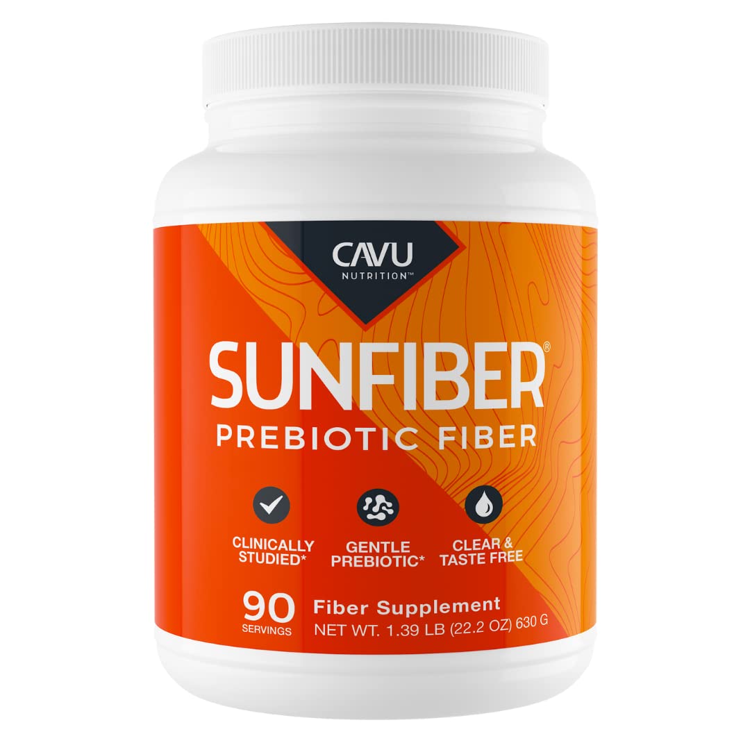 CAVU Nutrition Gentle Prebiotic Fiber bottle for easy daily digestion