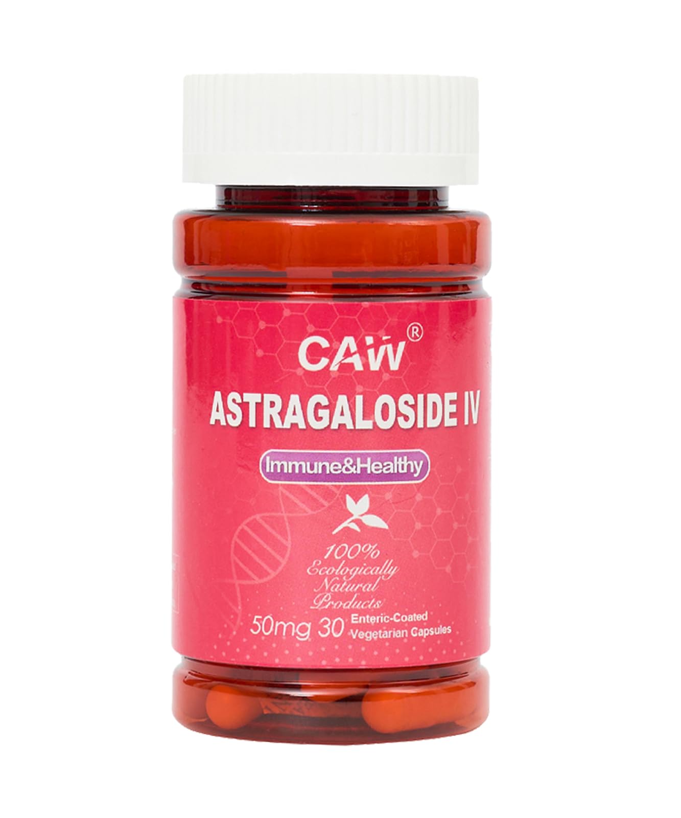 CAW Astragaloside IV 50mg capsules ready for daily immune support.