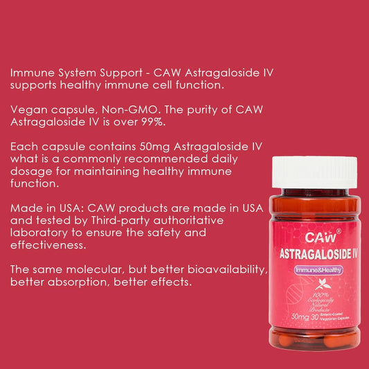 CAW Astragaloside IV capsules highlight 50 mg dose for daily vitality