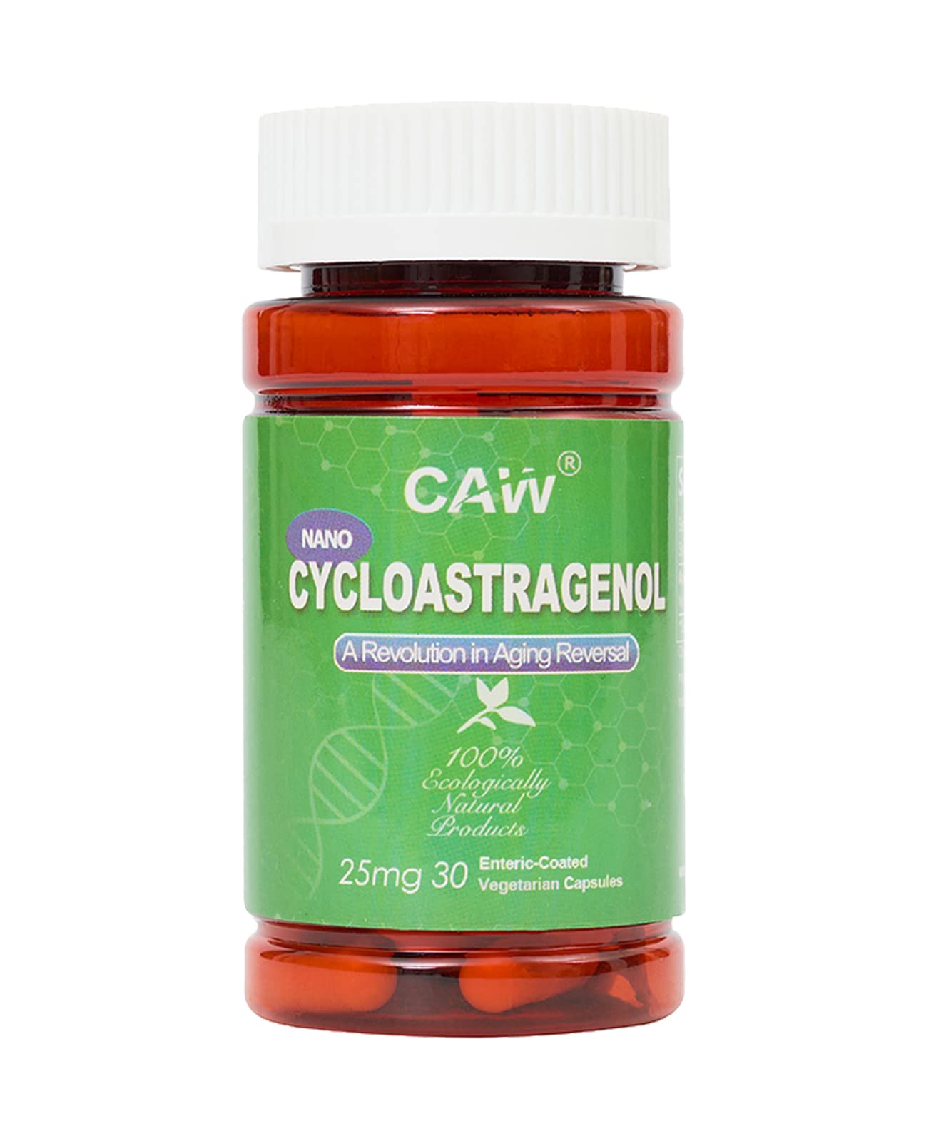 CAW Nano Cycloastragenol bottle front for daily wellness use