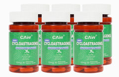 CAW Nano Cycloastragenol bottle front with branding and trusted packaging