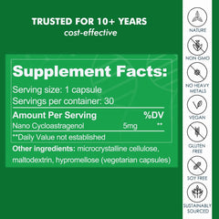 CAW purity testing lab report validating over 99.5% cycloastragenol.