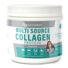 CB Supplements Multi Collagen unflavored powder dissolves easily in hot drinks and smoothies.