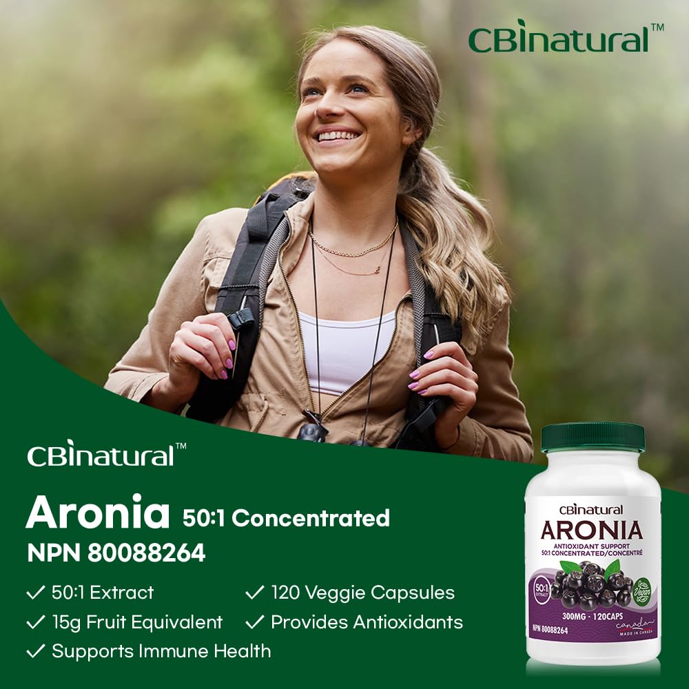CBI Natural Aronia packaging showcases gluten-free and non-GMO seals for clean labeling.