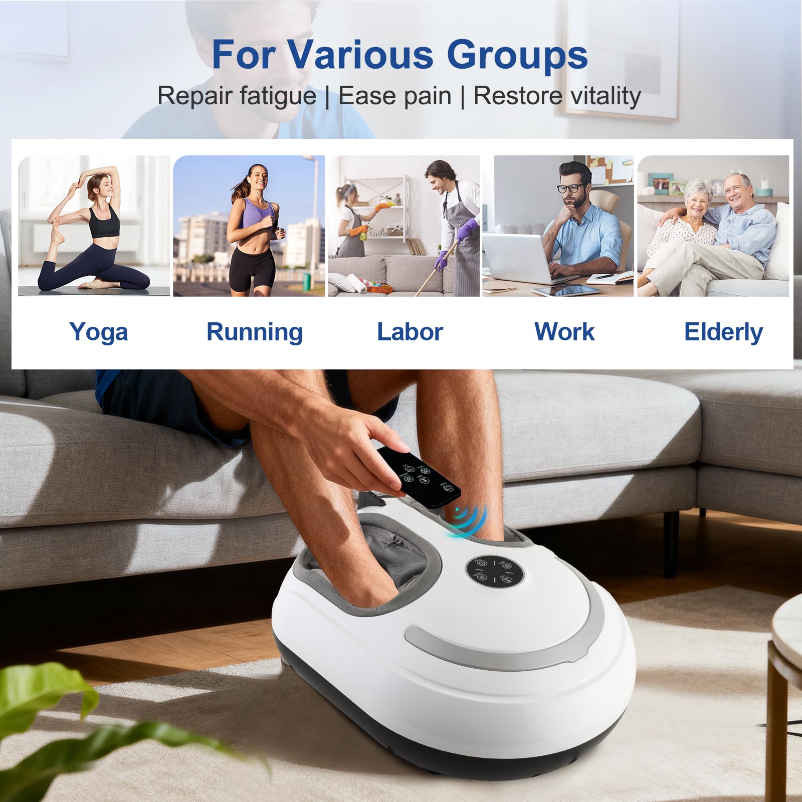 CCHYF foot massager LCD touchscreen for quick and intuitive setup