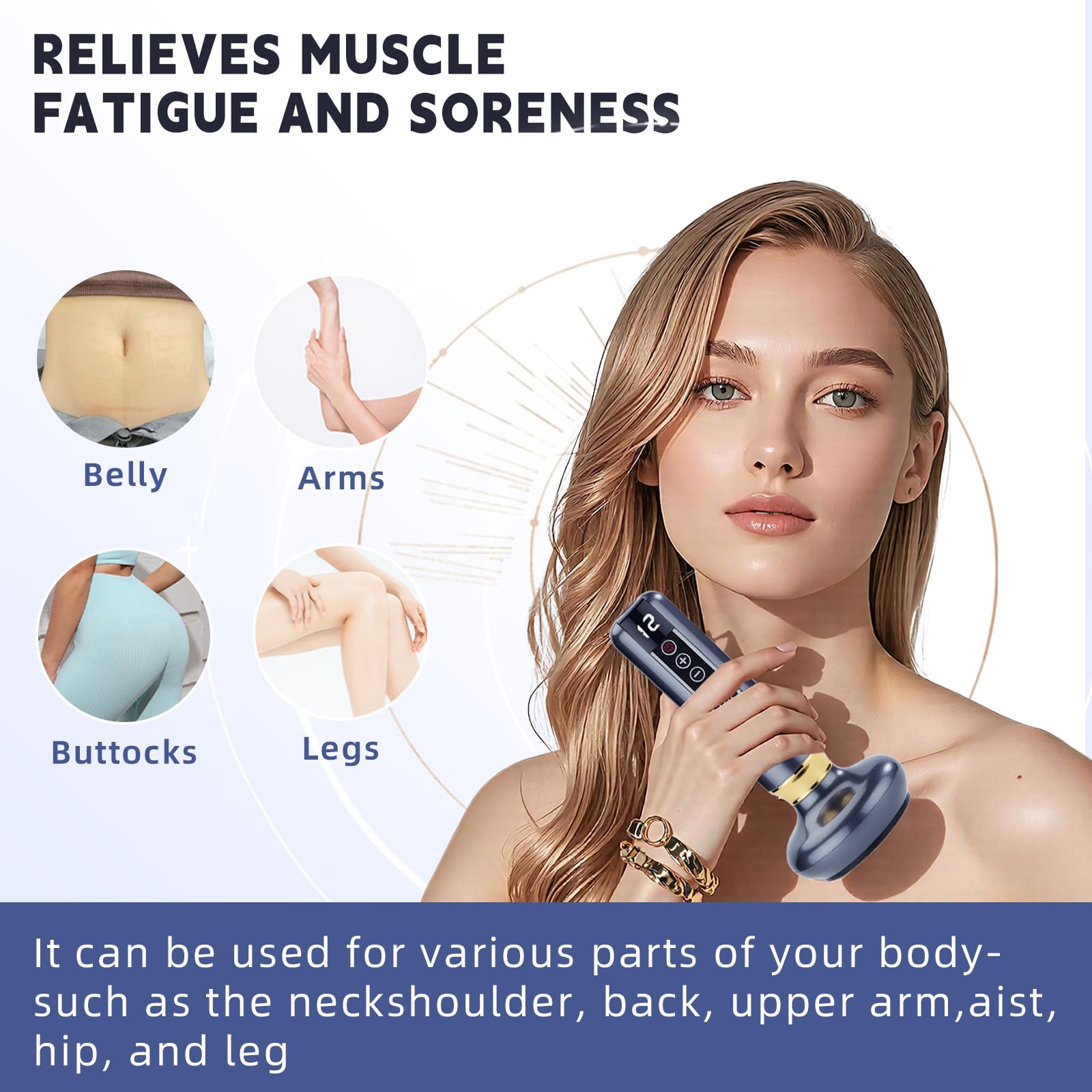 ccdd outdoors Glowfit massager versatile for abdomen, neck, shoulders, and more.