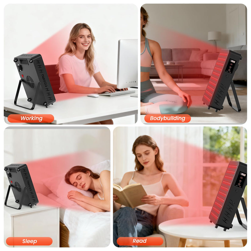 CCGIRU device in use on face demonstrating targeted light exposure.