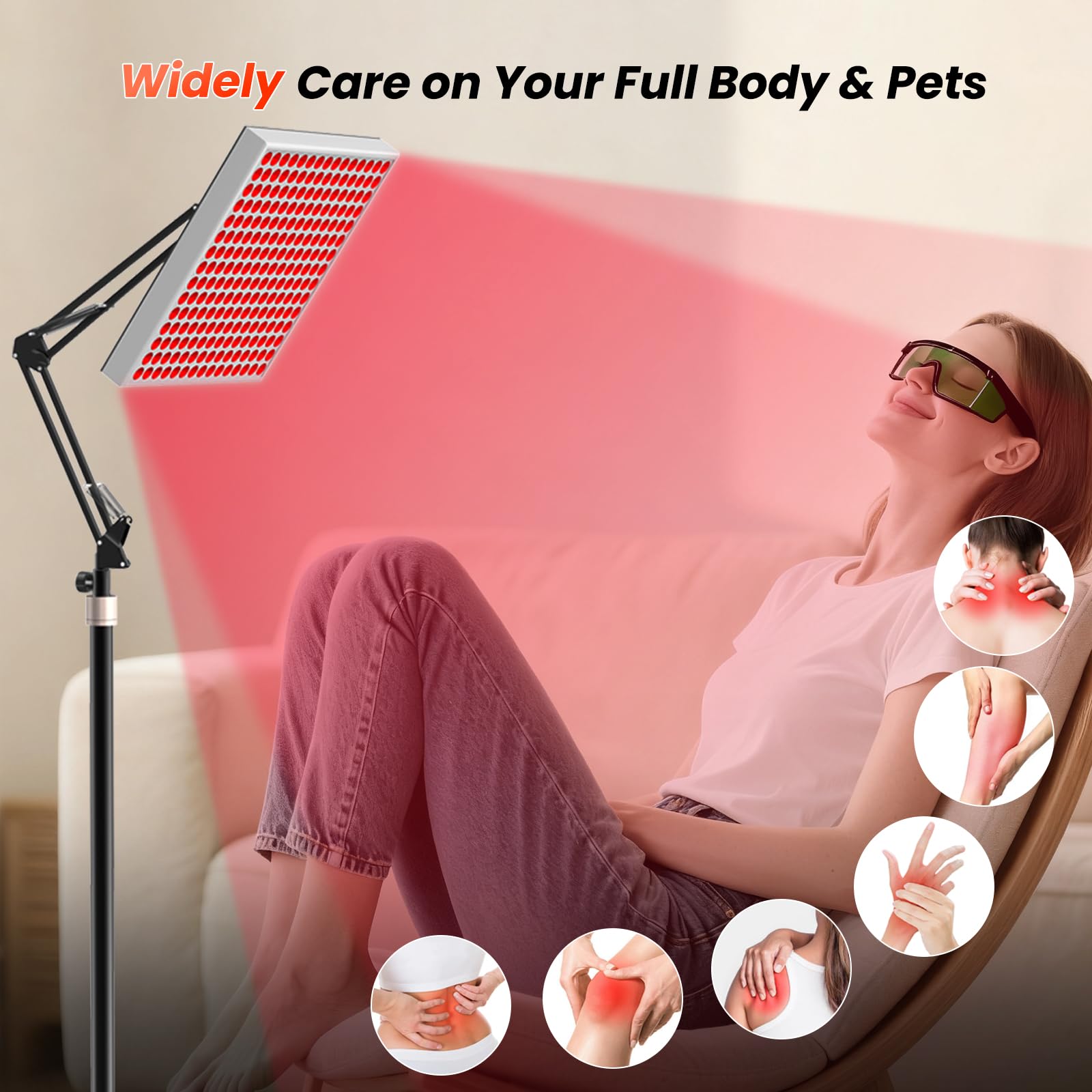 CCGIRU goggles included protect eyes during light therapy sessions.