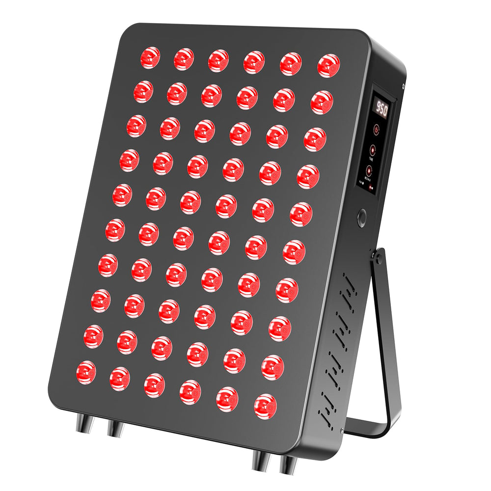 CCGIRU red light panel front view with 60 dual-chip LEDs for facial and body therapy.