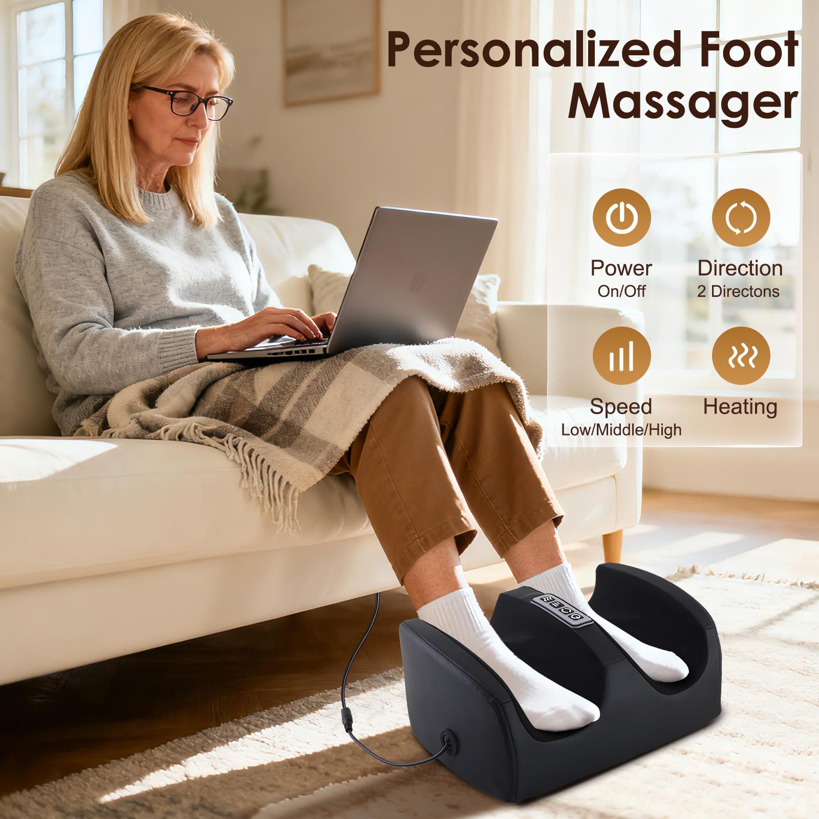 CCHYF foot massager with rollers delivering deep tissue-like relief