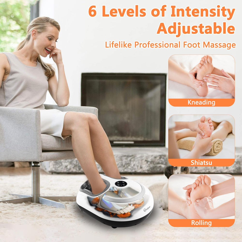 CCHYF Shiatsu massager heat therapy with three settings helps feet unwind after work.