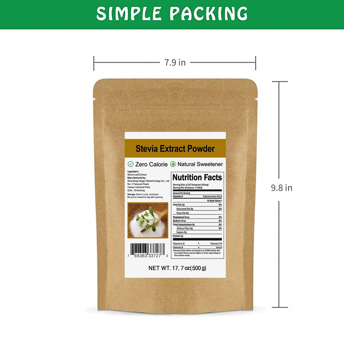 CCnature Stevia powder blends into tea and desserts without altering color.
