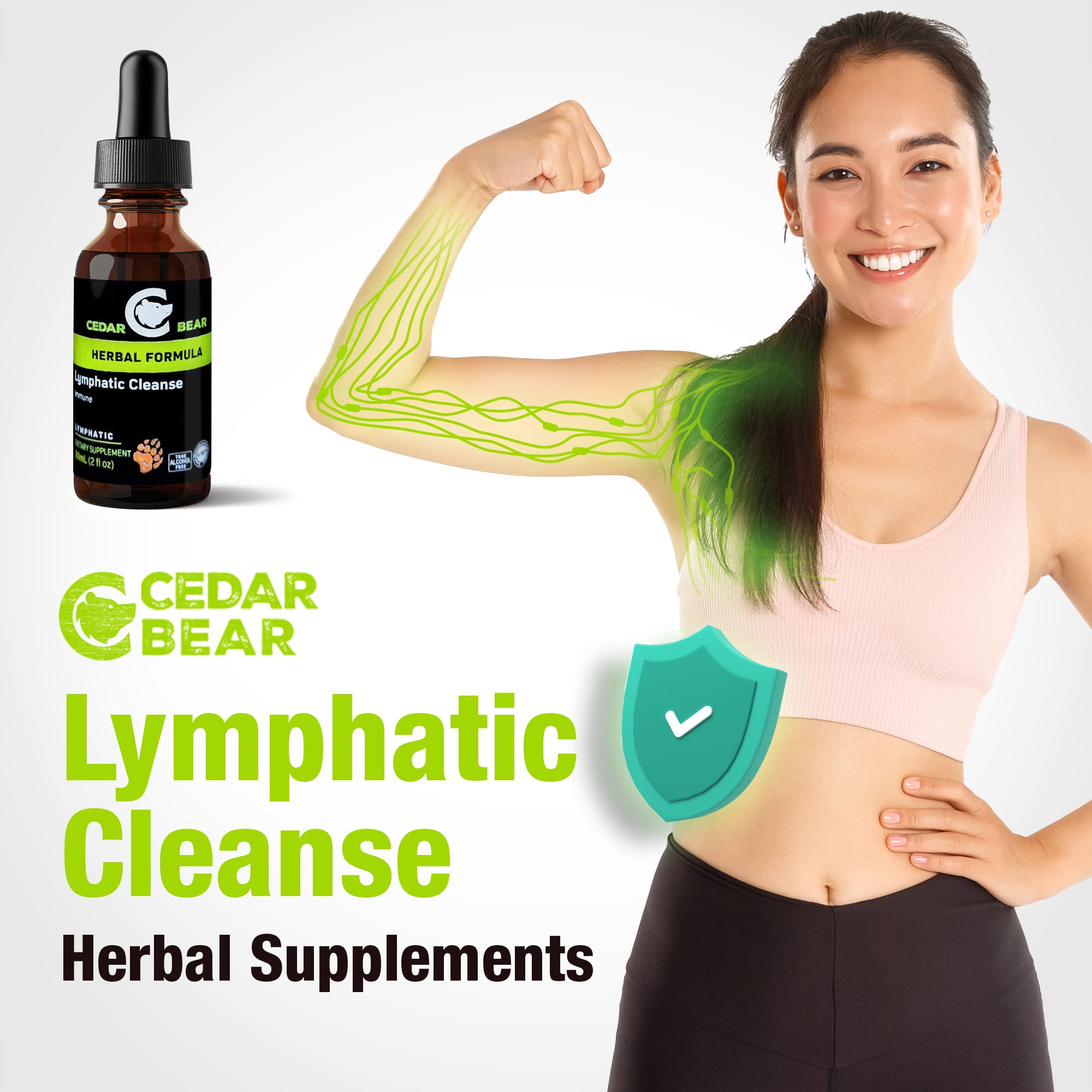 Cedar Bear Herbal blend closeup featuring elderberry, plantain, echinacea for wellness