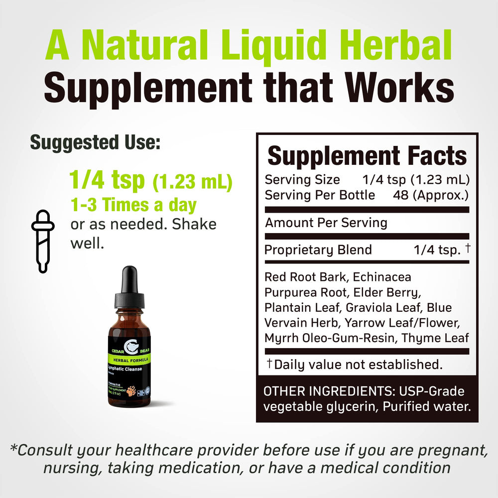 Cedar Bear Lymphatic Drainage Drops dropper closeup for precise dosing and daily use
