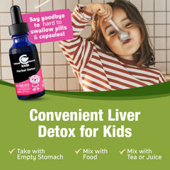 Daily-use Cedar Bear Naturales Herbal Detox for Kids bottle ready for daily dosing