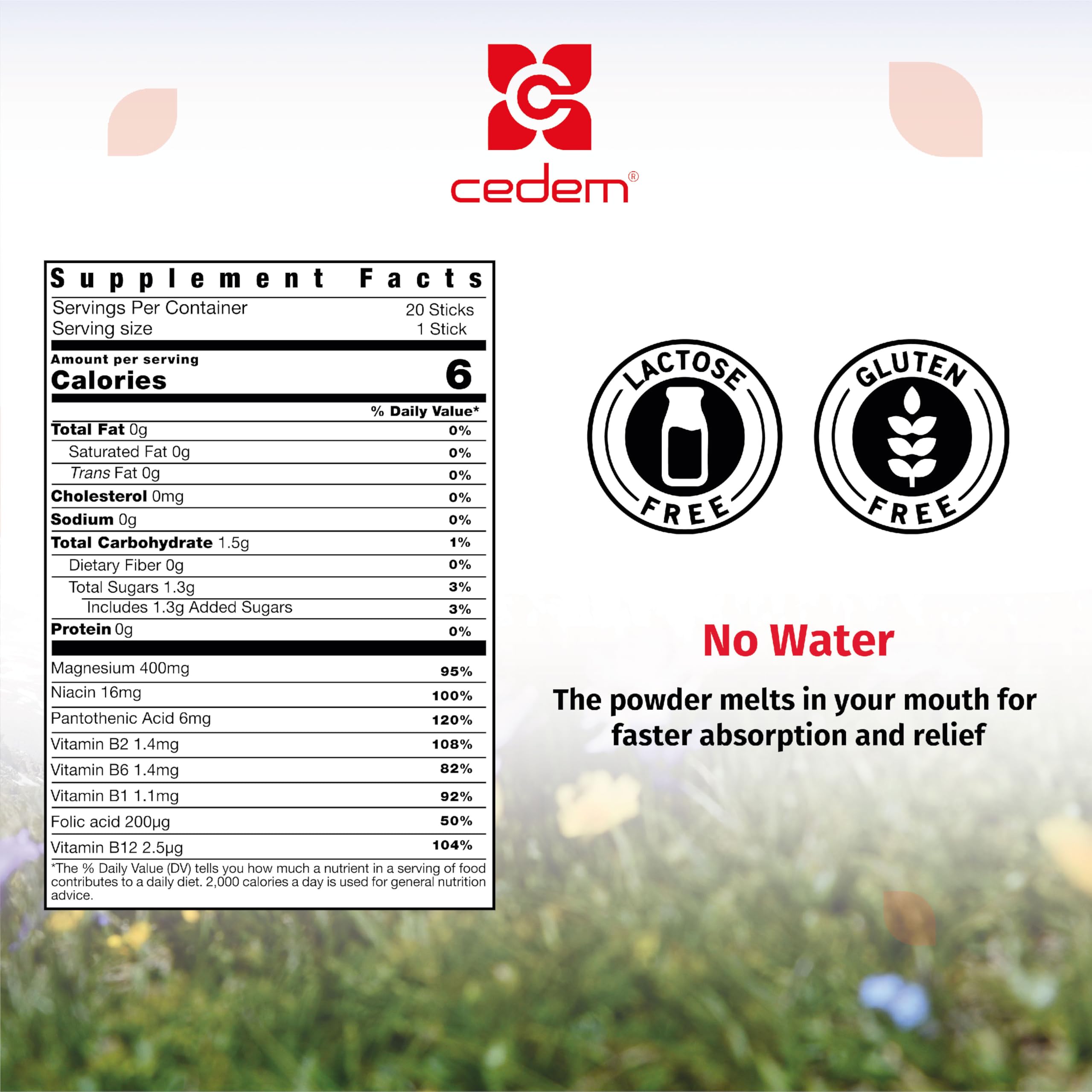 CEDEM sticks on tongue peach flavor for quick direct-use intake