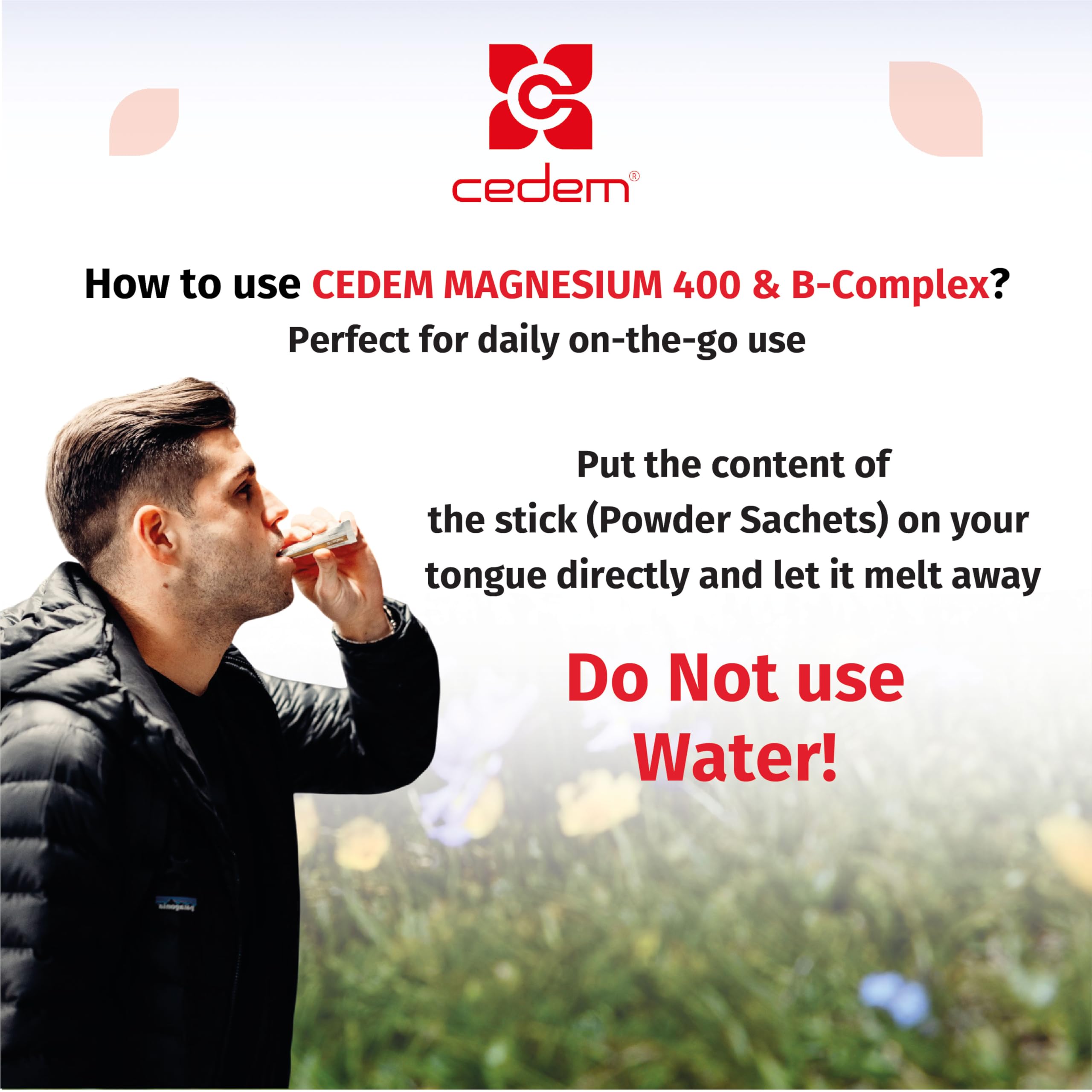 CEDEM travel-friendly box with 20 sticks for daily use