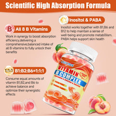 Ceecisee B complex gummies with ashwagandha and curcumin herbs closeup