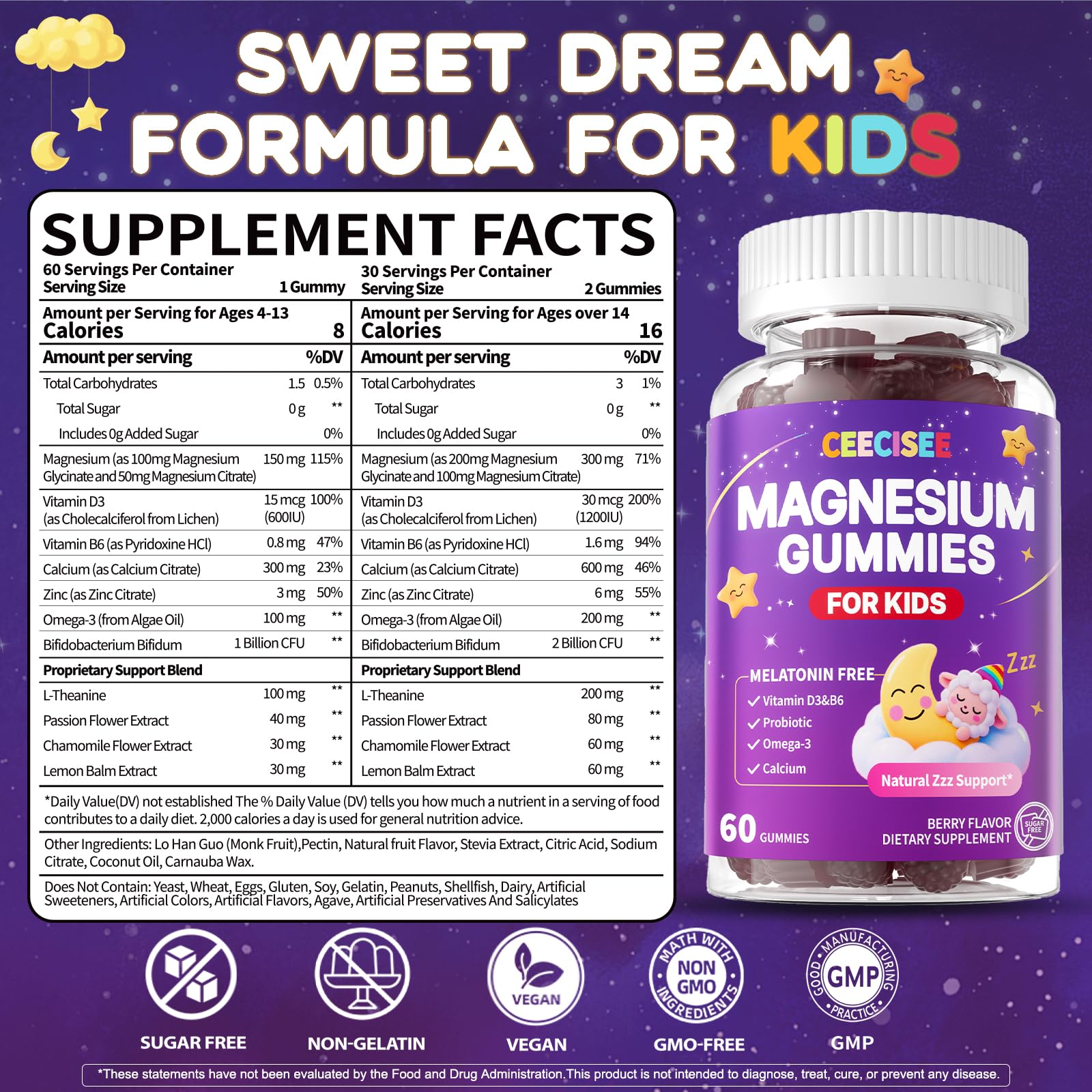 Pouring Ceecisee gummies into a child's hand for easy dosing