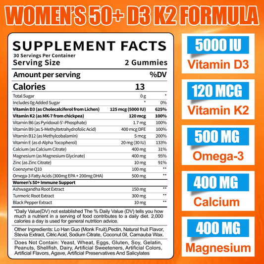 Ceecisee Vitamin D3 K2 gummies bottle back with ingredient details