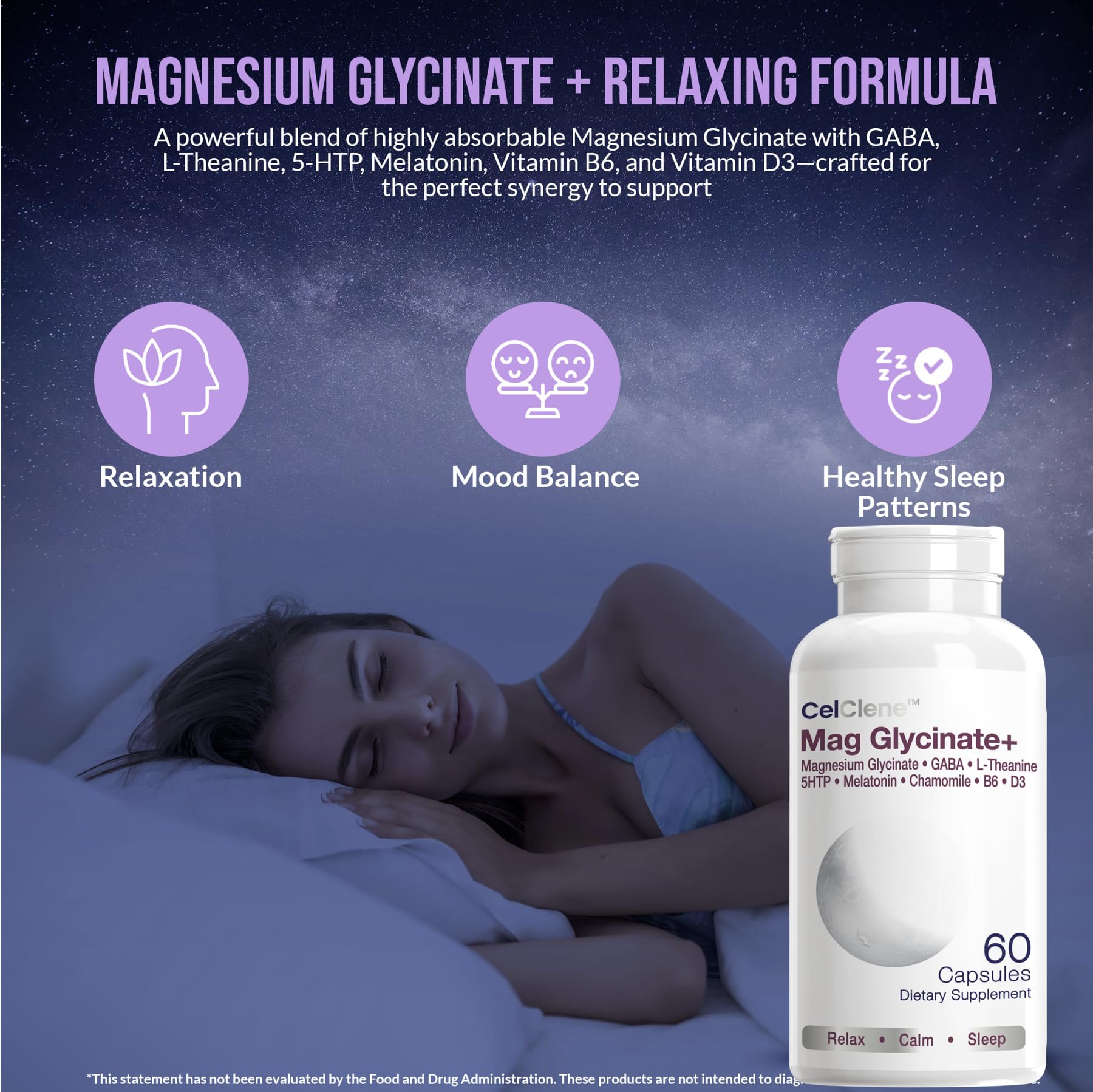 CELCLENE bottle with glass of water suggests daily routines.