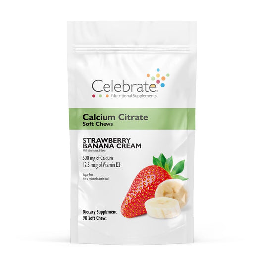 Celebrate Bariatric soft chews in a jar for convenient calcium and D3 delivery.