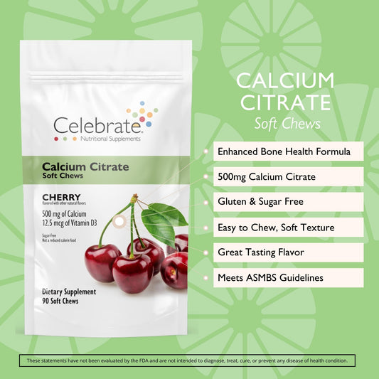 Celebrate Bariatric vitamin D3 soft chews with 500 IU for better absorption.