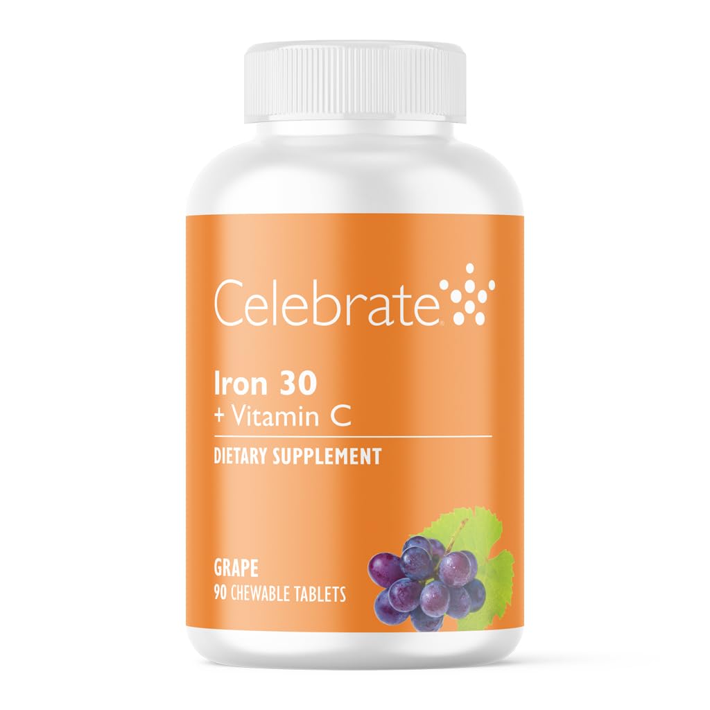 Celebrate Vitamins iron supplement bottle in grape for post-bariatric nutrition support.