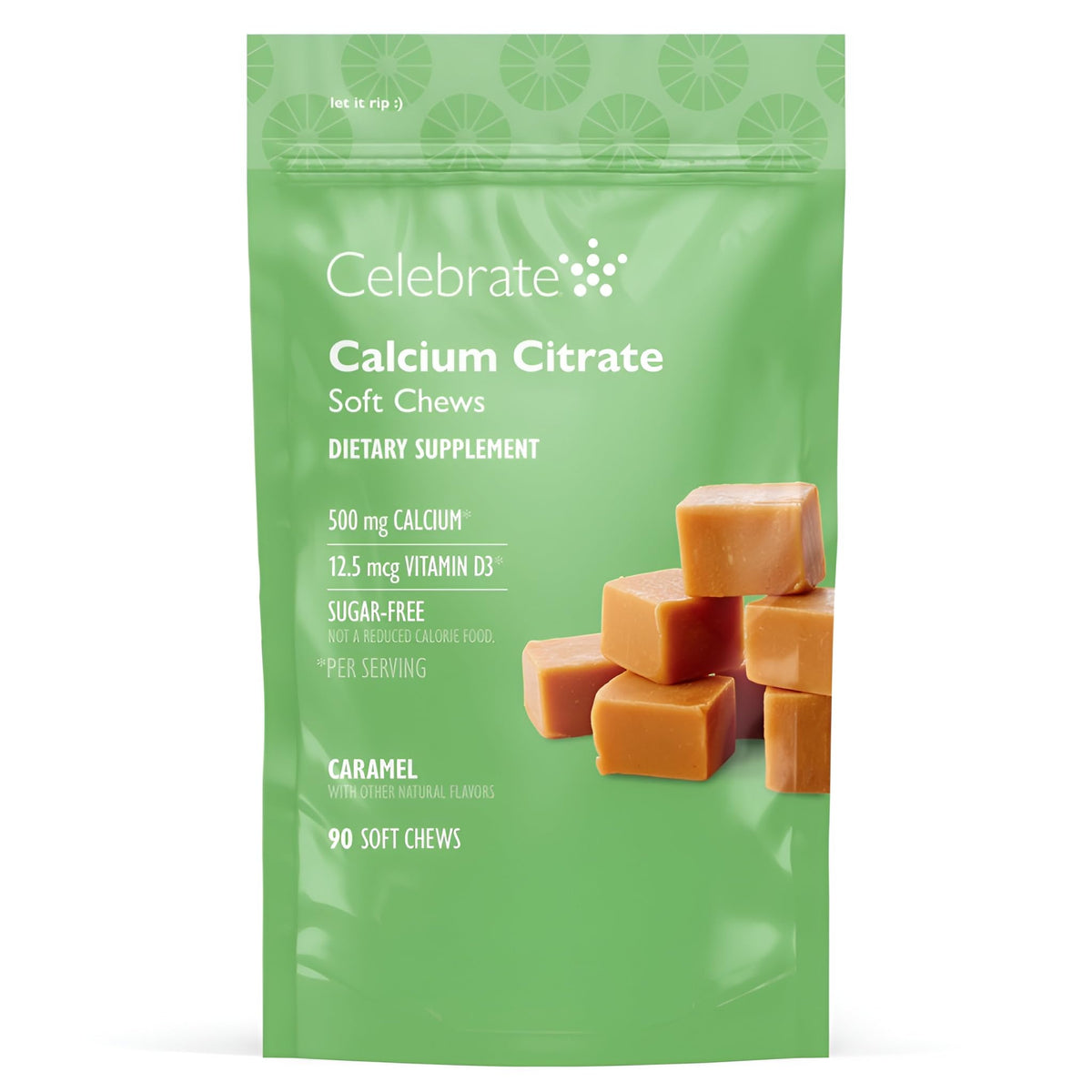 Celebrate Vitamins Bariatric calcium citrate soft chews in a bottle for convenient daily bone support.