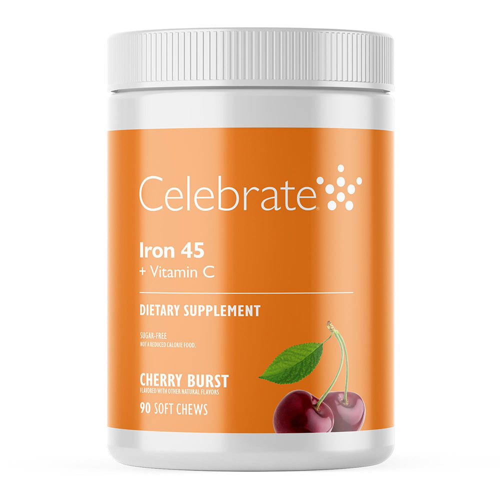 Celebrate Vitamins iron soft chews in cherry flavor for post-bariatric support