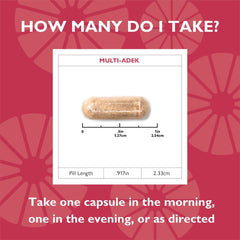 Celebrate Vitamins Multi ADEK nutrition facts panel with essential nutrients