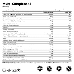 Celebrate Vitamins Multi-Complete USA-made label reinforces safety and quality