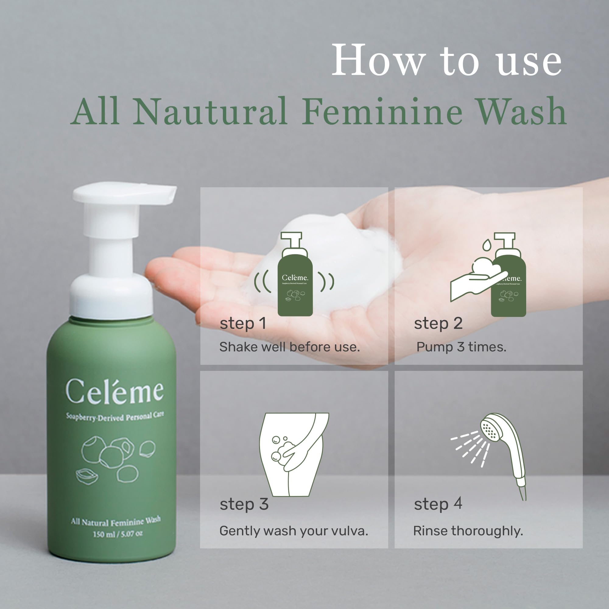 Celéme feminine wash soft foam for comfortable daily use