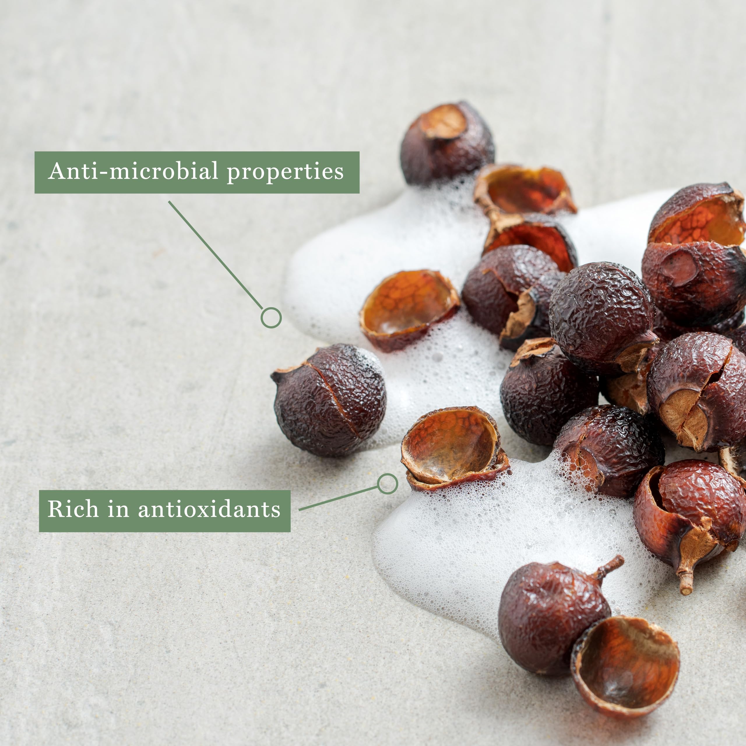Celéme Organic Soapberry Extract close-up emphasizes natural ingredients for gentle cleansing.