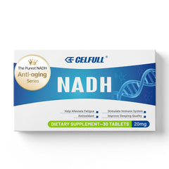 CELFULL NADH bottle front view highlights four-layer coating for absorption