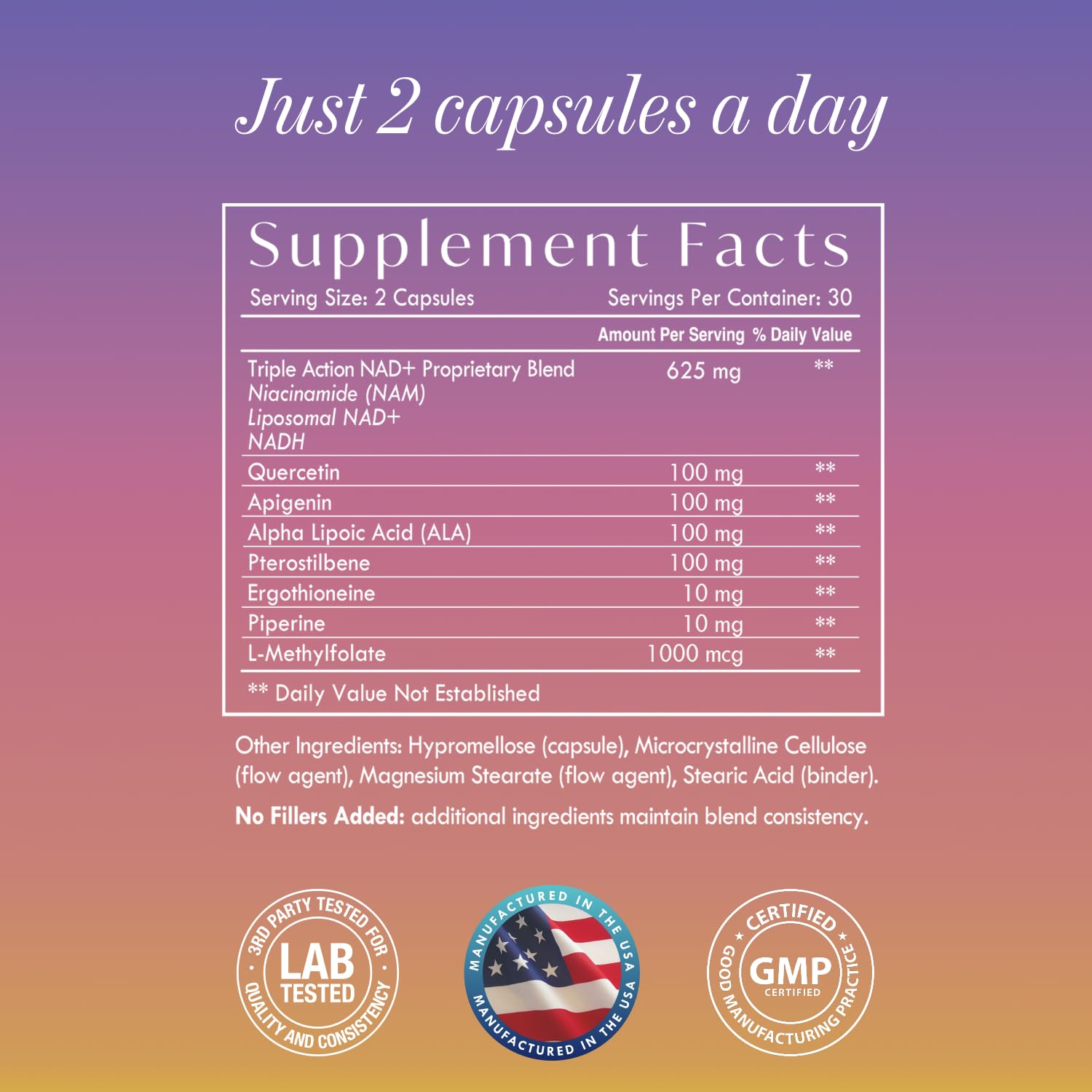 Cell Theory NAD Plus packaging highlights 60 capsules for a 30 day routine