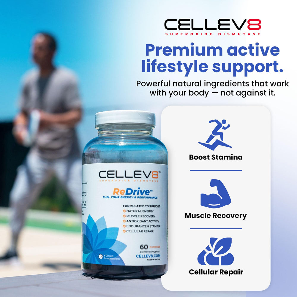 Cellev8 ReDrive gummies closeup highlights texture and chew