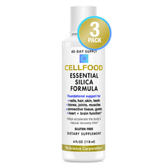 Cellfood Essential Silica bottle being poured for easy daily use
