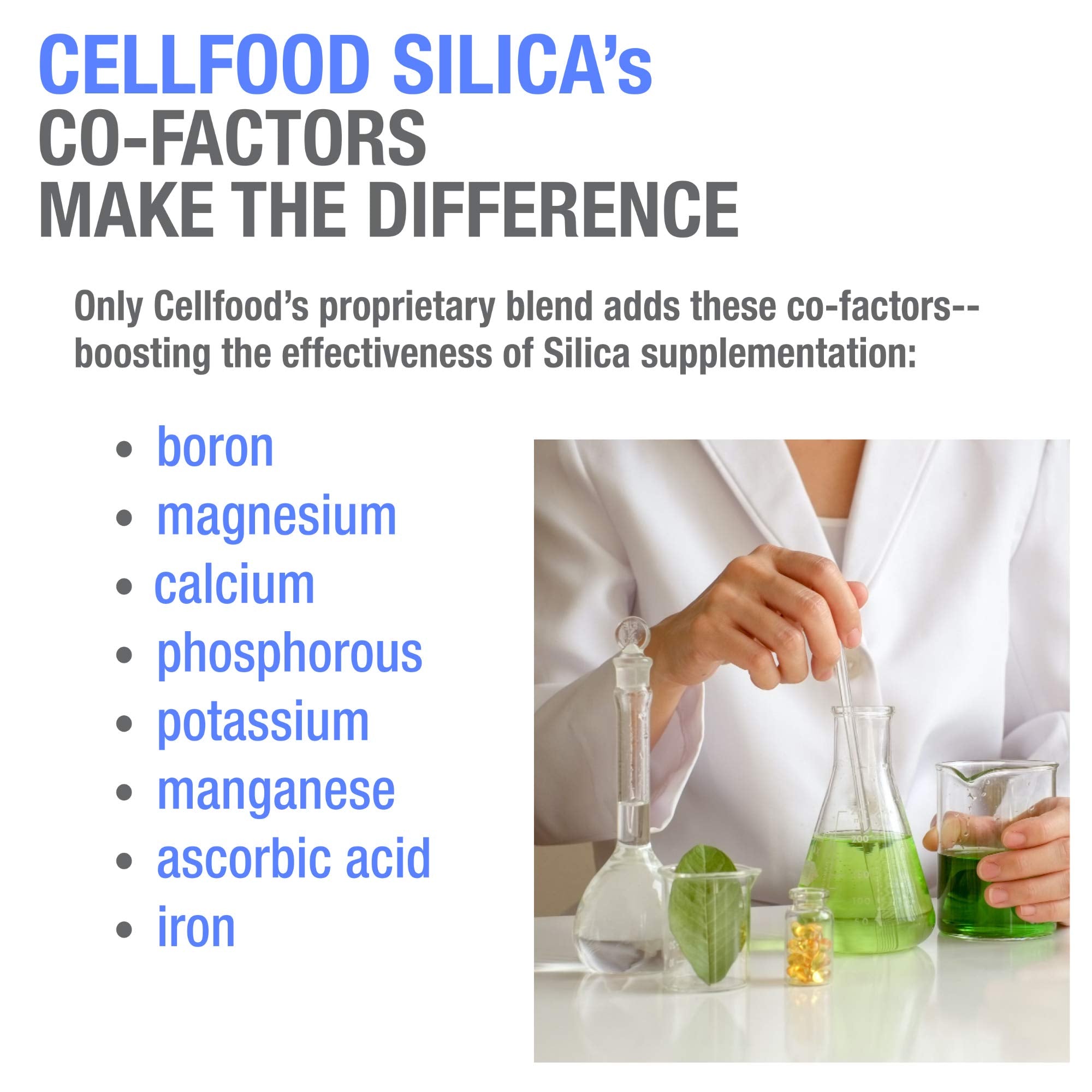 Dosing dropper with Cellfood Essential Silica demonstrates convenient home use