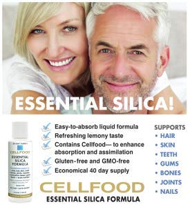 Cellfood Essential Silica liquid close-up highlighting its pleasant taste and absorption.
