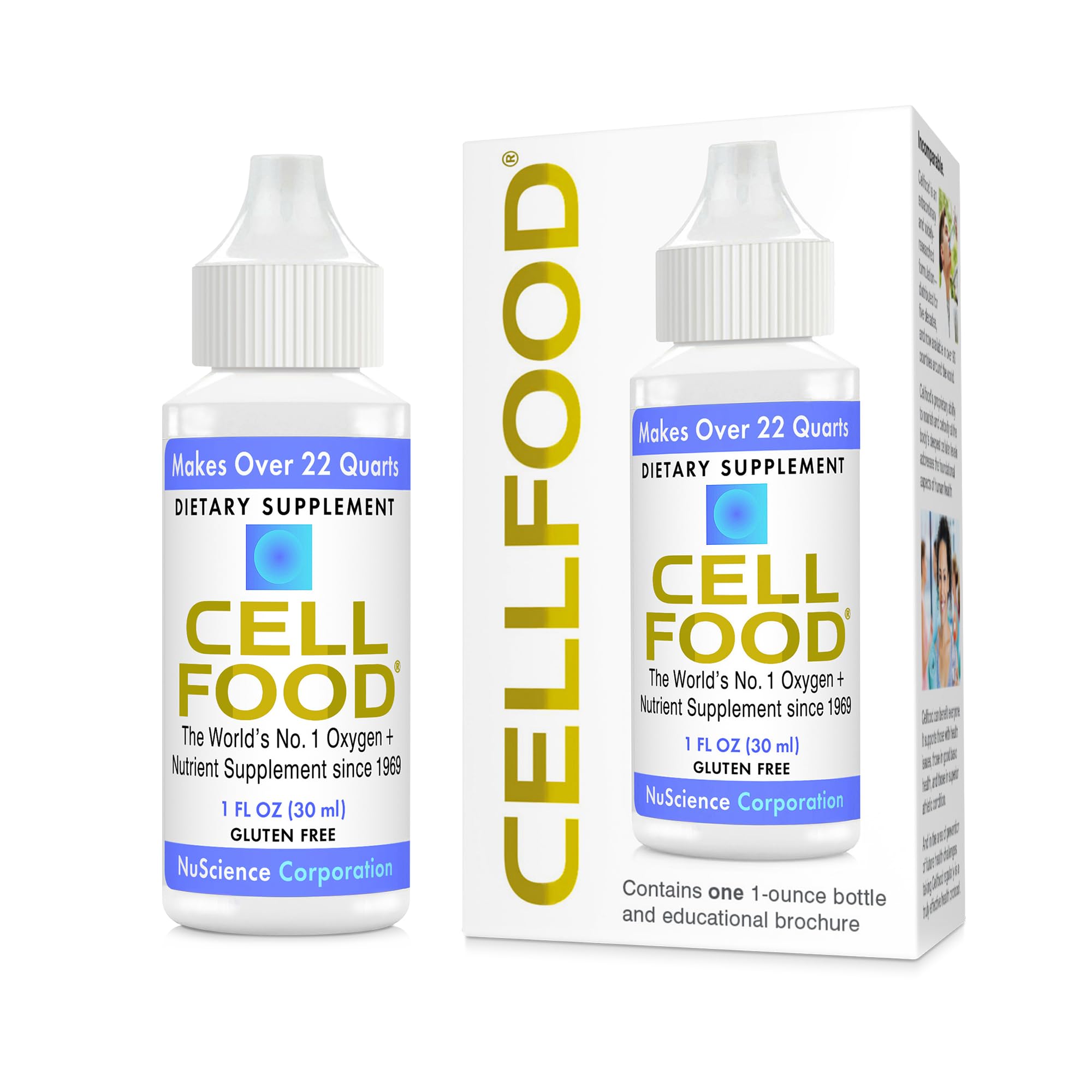Cellfood Oxygen Boost bottle in focus for daily energy and mental alertness.