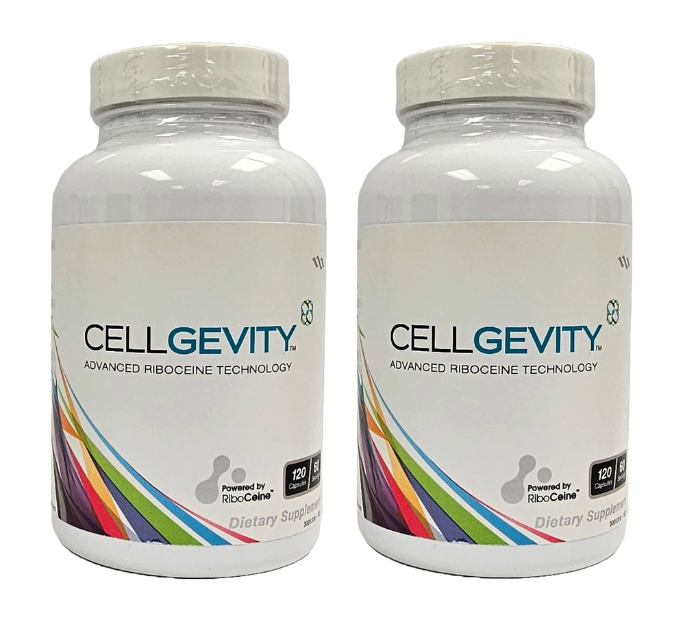 CELLGEVITY Cellgevity bottle shows RiboCeine support for cellular health