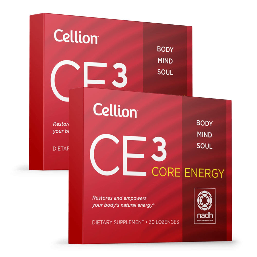 Cellion CE3 core energy bottle on desk for sustained daytime energy.