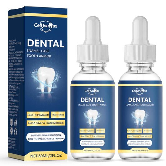 CellJuvMax Cavity Armor bottle pour shows enamel protection and easy remineralization.
