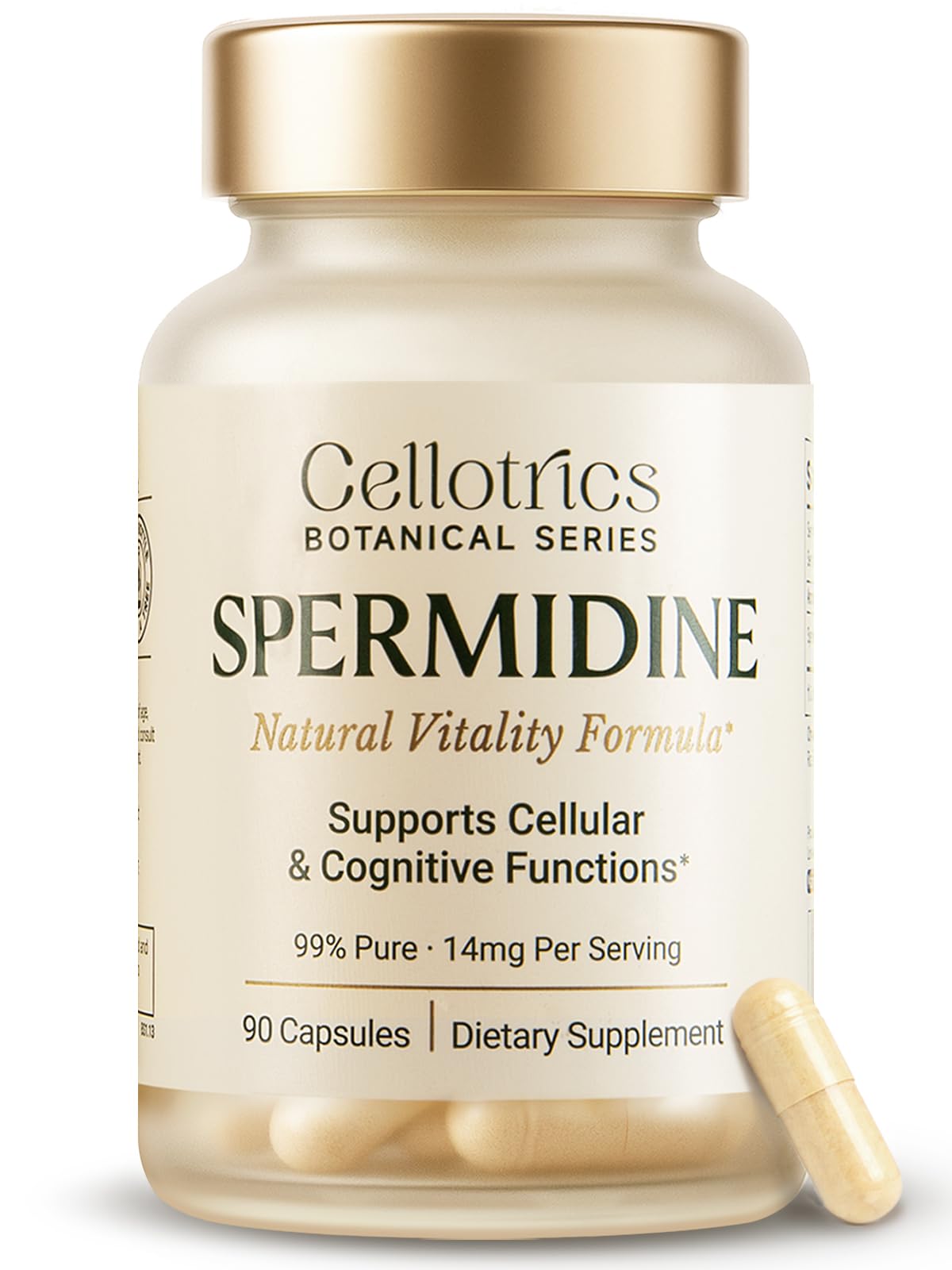 CELLOTRICS spermidine bottle front view for daily use.